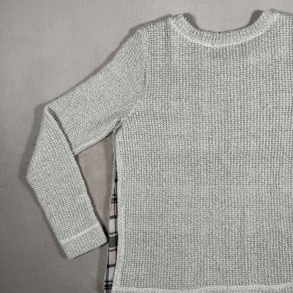 Sactuary Sweater Womens Small Light Gray Plaid Lined Long Sleeve Wool Blend - Picture 8 of 15